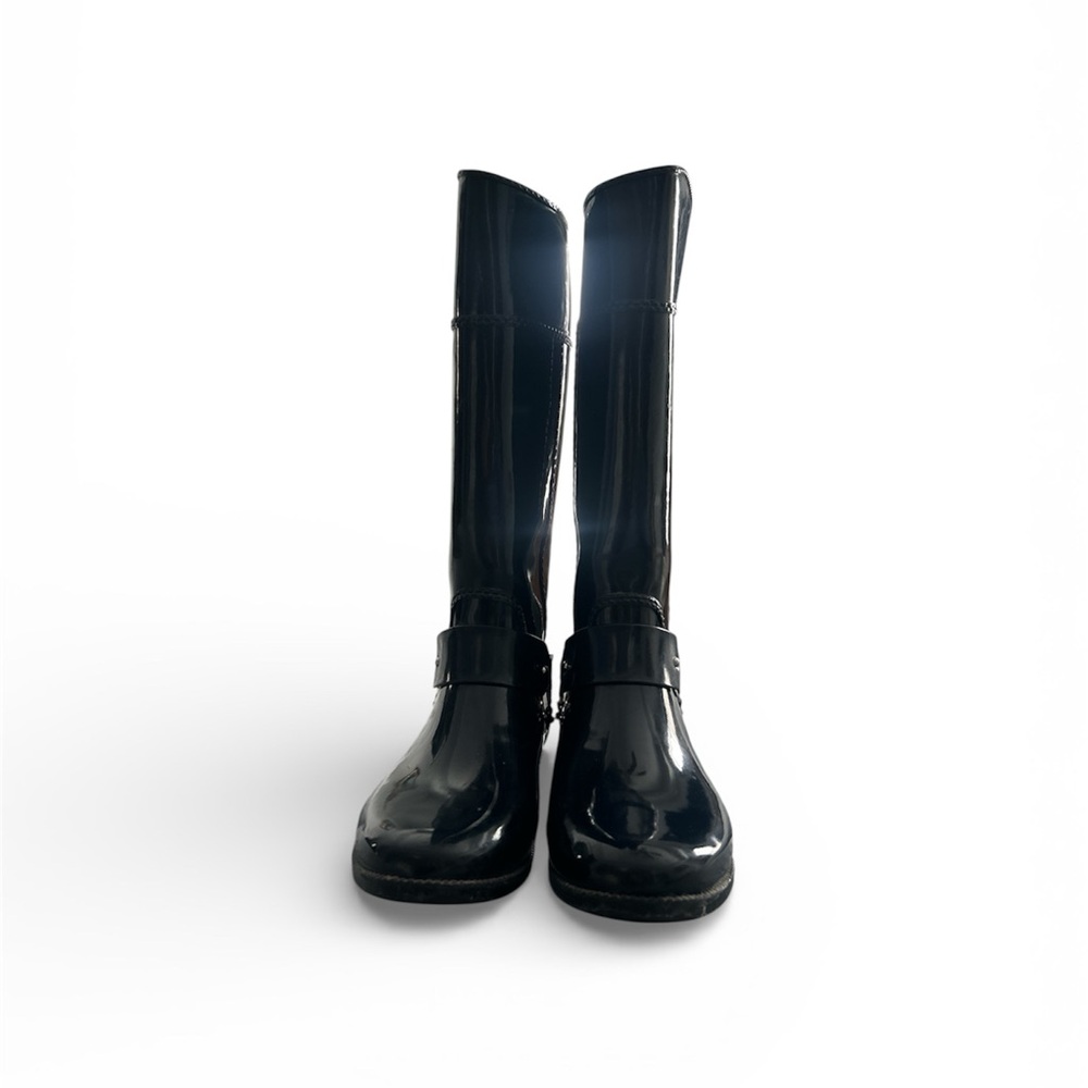 Michael Kors Glossy Navy Rain Boots - Picture 3 of 5